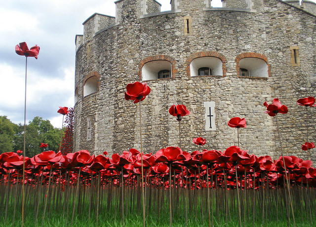 Tower of London Poppies- Remembrance Sunday. Image via Flickr/Amanda Slater